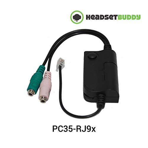 Headset Buddy  Auriculares para PC a Universal RJ9/Rj10/Rj10 Adaptador de teléfono Interruptor (pc35-rj9 X)