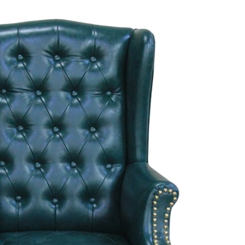Image of High Back Leatherette & Wooden Office Chair | Revolving & Height Adjustable | Director and CEO & Executive Chair | 5-Year Warranty & Free Assembly | Green Color - (111012248)