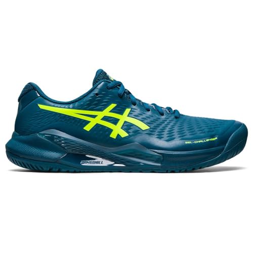 Tênis ASICS Gel-Challenger 14 (All Court) Masculino Azul Petróleo e Amarelo Neon Modelo 2023 (BR, Adulto, Numérico, 43)