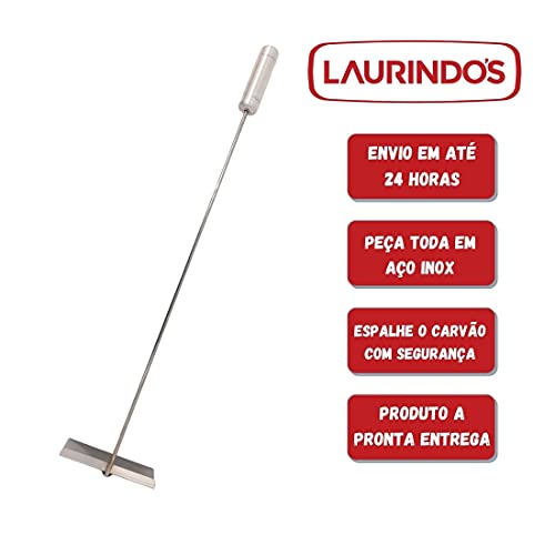 Kit Inox Pá Cinza Mais Rodo De Limpeza Forno Churrasqueira
