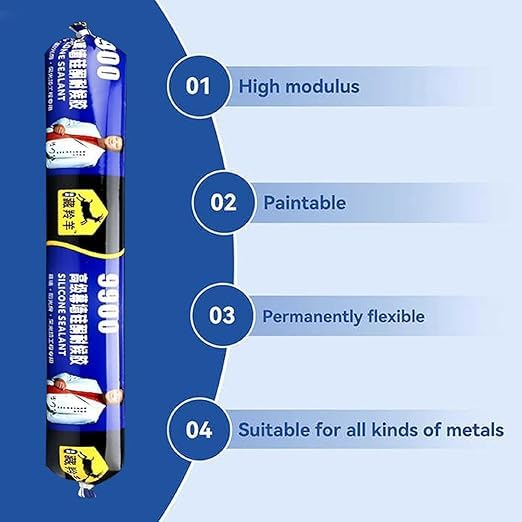 Image of Waterproof Silicone Sealant 770gm for Roof Leakage Repair, Fast Drying Flexible Adhesive for Concrete, Metal, Steel, Aluminum, Tiles & Water Tank
