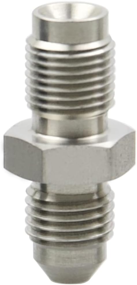 -4 AN AN4 Male Flare to 7/16-24 Male Inverted Thread Pipe Brake Line Fitting Adapter Straight Stainless Steel