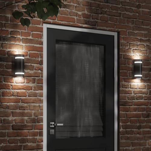 QUAHEAS Lámpara de pared exterior de aluminio fundido a presión, resistente a la intemperie, IP44, con difusor de PC, 8 x 10 x 24 cm, para jardín, terraza, balcón, patio, entrada