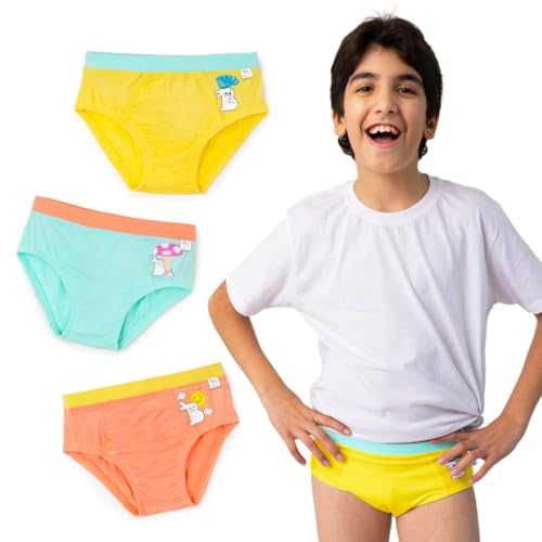 Image of superbottoms Briefs for Boys |Supersoft Underwear for Boys | 3X Softer Underwear | Premium Briefs | Super Stretchy, Breathable, Gentle Elastics, No Scratchy Tags, AZO-Free Dyes| 3 Free Funky Tattoos