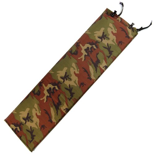 Mil-Tec Inflateable Thermal Camping Roll Mat (Woodland Camo)