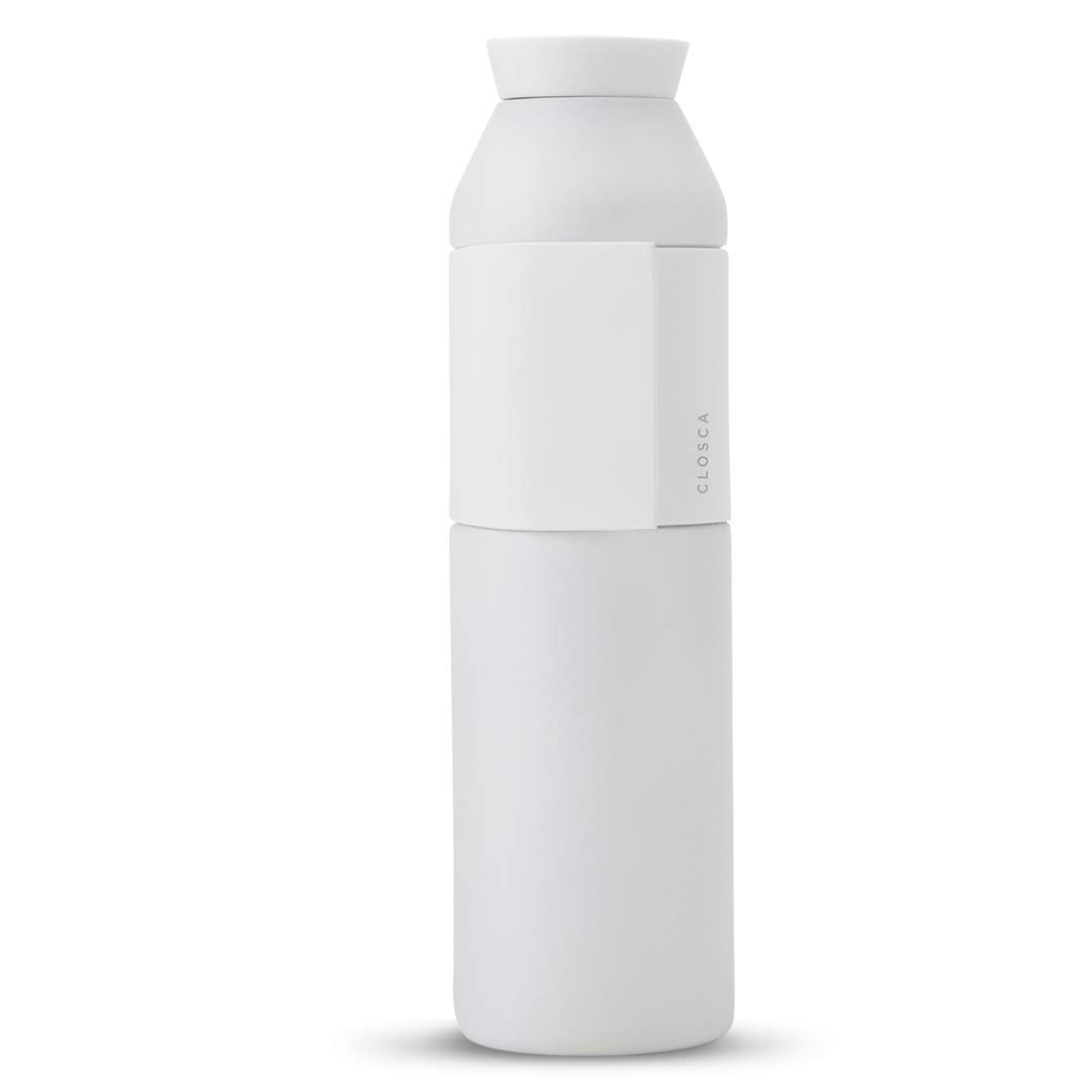 Closca Bottle Wave Trinkflasche aus Edelstahl, zum Aufstecken, für Kinder und Erwachsene, BPA-frei, Weiß, 600 ml