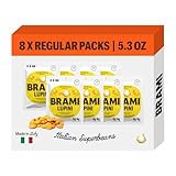BRAMI Lupini Bean Snack, Garlic & Herb | Keto-Friendly + High Plant Protein, Lightly Pickled Mediterranean Legume |5.3 oz (8 Count)
