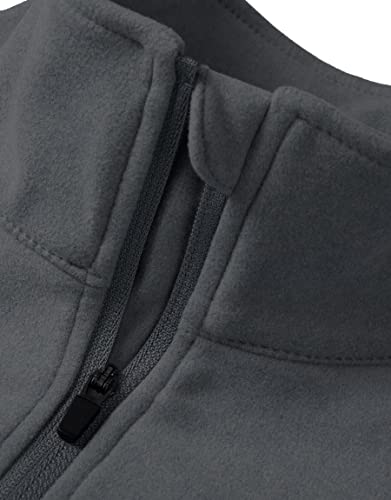 Willit Men's Fleece Golf Pullover Sweaters Quarter-Zip Hiking 1/4 Zip Thermal Jacket Lightweight Gray M #TOP2