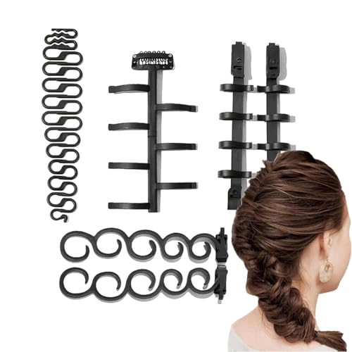lyanny Outils de Coiffure, Kit de tressage de Cheveux 6 pièces, Outil de Cheveux de Tresse française, Tresse de Cheveux en Rapide Simple pour Femmes Filles