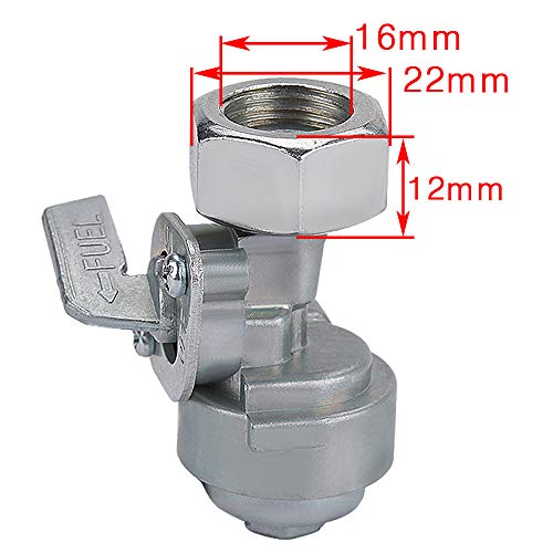 Savior Generator Petcock Fuel Gas Tank Switch Shut Off Valve for Predator Champion Generac Etq Homelite Husky Powermax Replace 0j0974 (16mm x 1.5mm) - Thumbnail 3