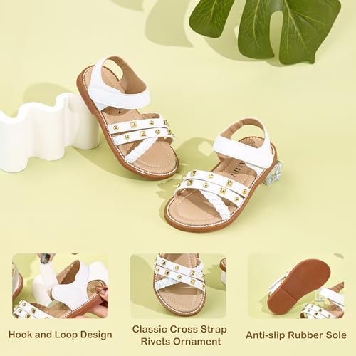 Image of PHIRAMIN Toddler Flower Girl Sandals - Girl Dress Shoes Toddler Little Kid Wedding Party