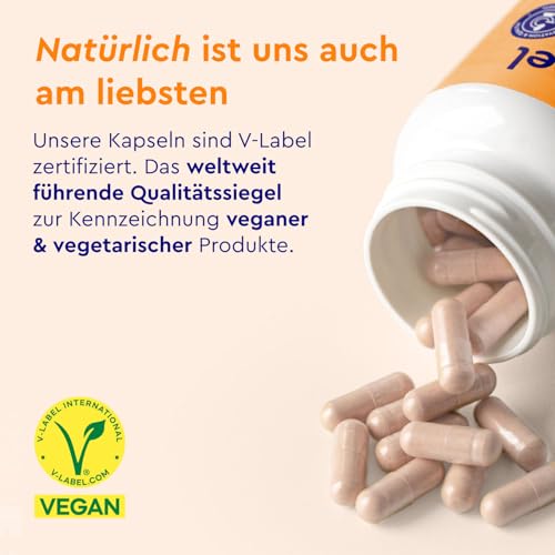 Natürliches Vitamin C - 240 vegane Kapseln - 400mg reines Vitamin C hochdosiert - Aus Acerola- und Hagebutten-Extrakt - 4 Monatsvorrat - Laborgeprüft, ohne Zusätze in Deutschland hergestellt