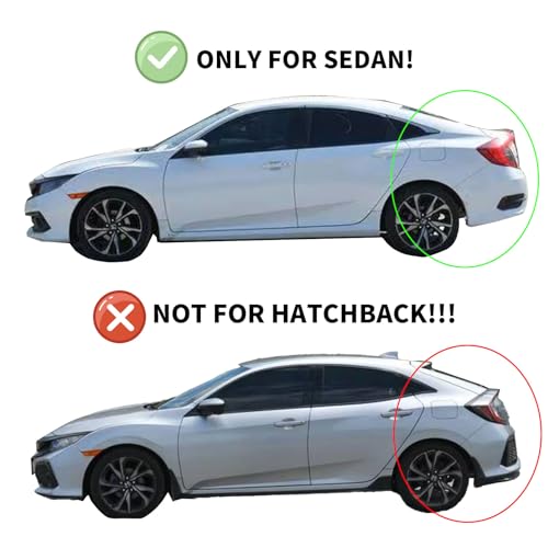 YQAUTEC Window Visors Rain Guards for 2022 2023 2024 2025 2026 Honda Civic, Out-Channel Window Vent Wind Deflectors Visors Shades for 22 23 24 25 26 Civic, for Sedan ONLY by YQAUTEC - Image 3
