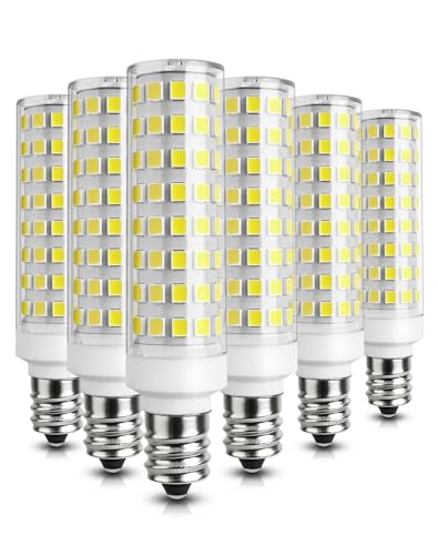 GOHDLAMP E12 9W 6000K LED Candelabra Bulbs 100w Equivalent 1200lm 0.7 * 3.11inch Non-dimmable 6Pack