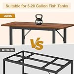 Snughome 10-20 Gallon Fish Tank Stand, Aquarium Stand 2-Tier Storage Shelves, Heavy Duty Terrarium Stand for Home Office Fish Tank Shelf, 24" L x 11.8" W x 30.7" H, Rustic Brown - Image 5