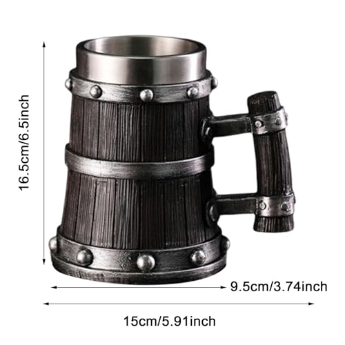 Taza medieval creativa de madera con acabados artesanales vintage 4