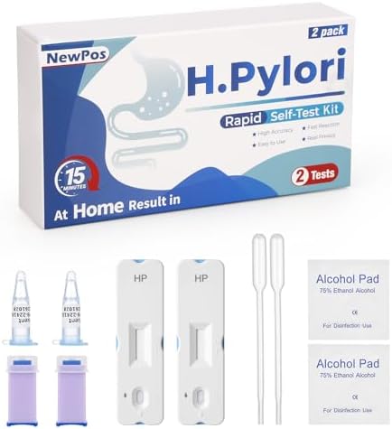 H Pylori Test Kit – 2 PCS at-Home Helicobacter Pylori Self-Test with 99.9% Accuracy – Fast Results in 10-15 Minutes, Easy to Use, No Lab Visit Required