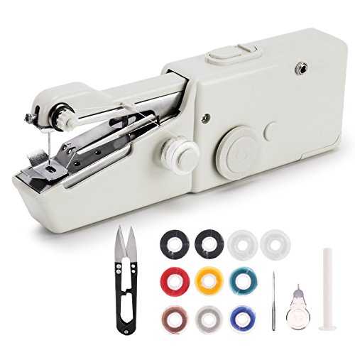 Portable Sewing Machine, Mini Cordless Handheld Electric Sewing Machine, Quick Handy Stitch Tool for Fabric, Clothing, Kids Cloth Home Travel Use