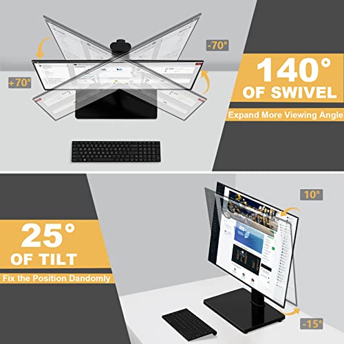 Single Computer Monitor Stand For 13-32 Inch Screen, Height Adjustable Monitor Stand, Free Standing Monitor Desk Stand With Swivel, Tilt And Rotation Vesa Mount, Black #TOP1