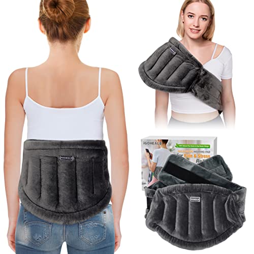 IGOHEALS Microwave Heating Pads for Back Pain Relief, Moist Heated Pack Wrap Soft Reusable and Cordless Microwavable Hot Cold Therapy to Menstrual or Cramps for Waist, Stomach, Shoulder & Neck