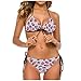 Produktbild Xuanwuyi Strawberry Bikini Badeanzüge Cinched String Triangle Bikini Set dreiteiliger Badeanzug Strand 3D Druck Mikrofaser Polyester Schwimmen Sommer Surfen Pool Quick Dry Super White L