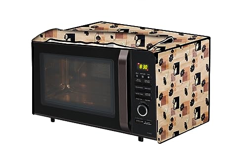 Image of The Furnishing Tree PVC Waterproof Microwave Oven Cover Compatible for Whirlpool 20 L Convection Magicook Elite Lotus Pattern Beige