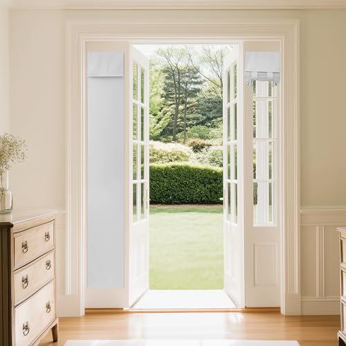 NICETOWN Door Curtains for Window, French Door Shade for Privacy, Thermal Insulated Front Sidelight Curtain Tie Up Shade for Sidelight Window, 12W x 7