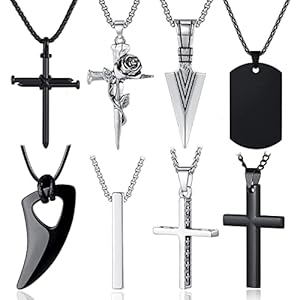 MAIBAOTA 8 Pcs Necklace for Men, Mens Necklac...