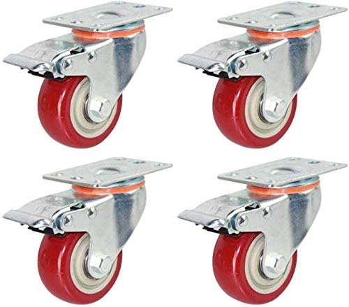Roulette robuste avec frein pour bloquer et stabiliser meuble industriel 63mm x4