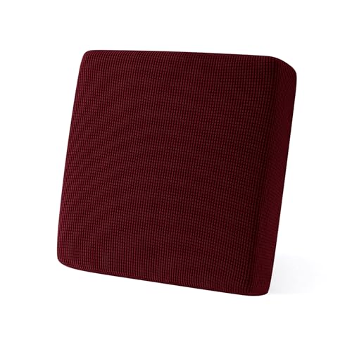 SUBRTEX Couch Slipcover RV Seater Slip Loveseat Stretch Durable Sofa Cushion Cover Spandex Elastic Furniture Protector for Settee Seat for Replacement in Livingroom, Small, Wine