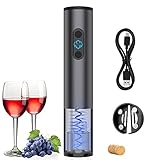 Ankway Sacacorchos Electrico,Profesional Automatico Abrelatas de Vino,Recargable por USB Set de Regalo, Abridores con Cable de Carga USB, Cortador de Aluminio, Paquete para Restaurante, Casa, Fiestas