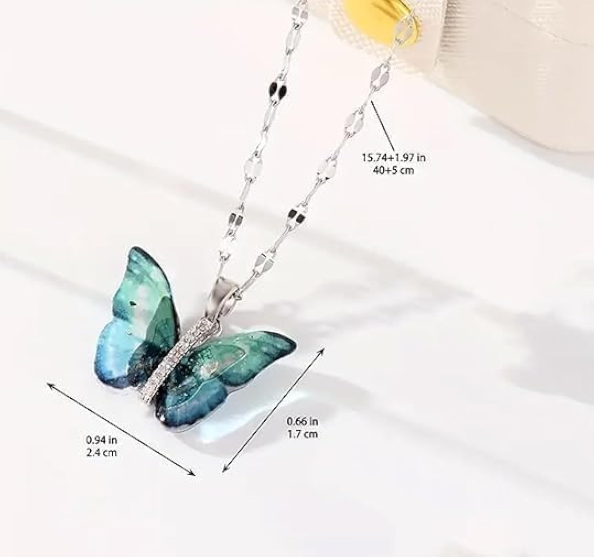 AD Diamond Winged Butterfly Pendant Necklace, Stylish
