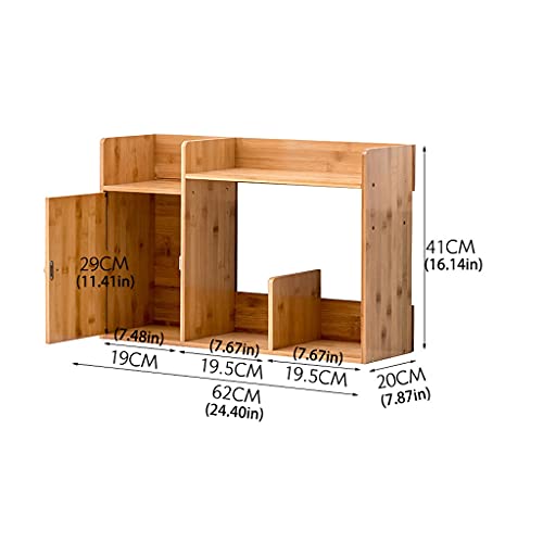 Bookshelf desktop small bookcase estantería librería con puerta para organizar oficina 3