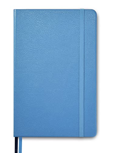 Carnet A5 à grille squared bleu avec couverture rigide en cuir PU