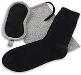 Jet&Bo Women's 100% Pure Cashmere Travel Kit: Eye Mask, Socks & Pouch in Gift Box