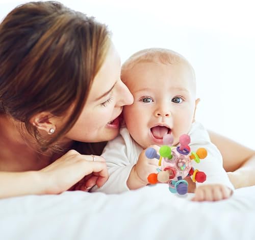 Image of Baby Montessori Sensory for 0-6 6-12 Months, Baby Teether Teething for Babies 0 3 6 9 12 18 Months, Newborn Infant Learning Developmental Gifts for 1 2 Year Old Boys Girls (Pink.)