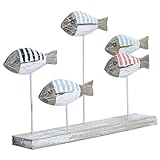 Ipetboom 無垢材の彫刻された魚工芸 装飾 魚アート 素朴な パーティー 刻ま