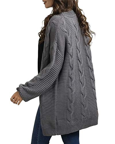 Image of Womens Oversized Chunky Open Front Cardigan Sweaters Cable Knit Long Sleeve Cardigans Outwear Coats