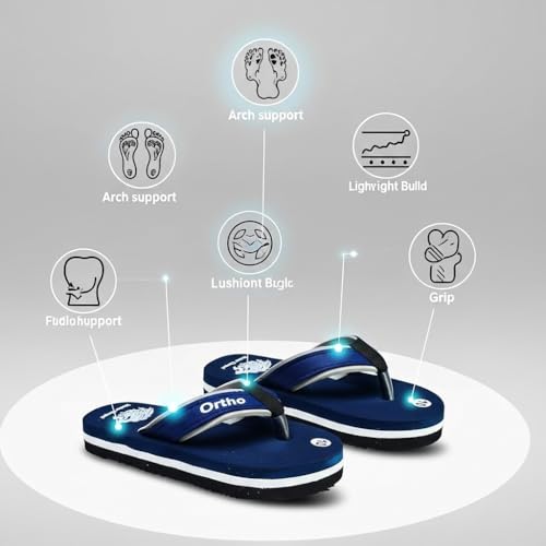 Image of Ortho Comfort Flip Flops, Multi Colour Combination, Comfortable Stylish Casual Boys Slipper | 2-10 Years. (Refer size chart in images)