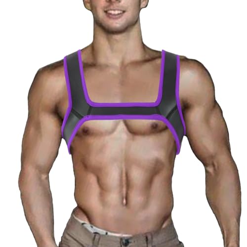 Mens Neoprene Harness Belt Shoulder Strap Body Chest Harness Costume Halloween
