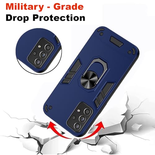 Image of Armor Samsung Galaxy A53 5G Defender Case | Rotating Ring Holder & Kickstand in-Built | Military Grade Armor | 360 Degree Protection Back Cover for Samsung Galaxy A53 5G (Blue)
