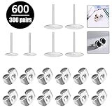 Lieferumfang:600 Stück Ohrring Stopper und Rücken Set,Bolzenhöhe 12mm.Paket enthält 100 Stück 5 mm Ohrring Stift Bolzen, 100 Stück 6 mm Ohrring Pin Bolzen, 100 Stück 8 mm Ohrring Pin Bolzen,300 Stück Schmetterling Ohrring Rücken