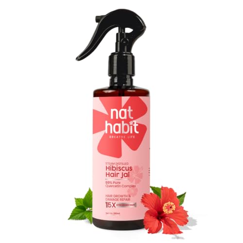 Image of Nat Habit Hibiscus Quercetin Hair Jal - Hair Serum Spray for Hair Growth & Damage Repair, Lightweight Leave-In, Non-Greasy 200ml