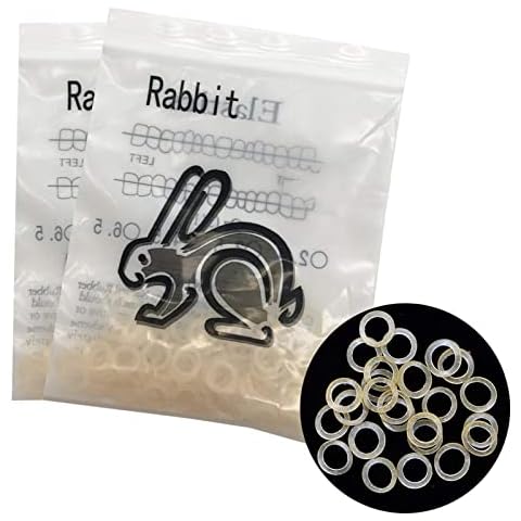 2 Packs Orthodontic Elastics Bands, Dental Elastic Rubber Bands, Dental Orthodontic Elastics Latex Rubber Bands, for Braces Great Dentist, Dreadlocks, Braids, Braces Teeth Gap (Rabbit 3/16") Cover