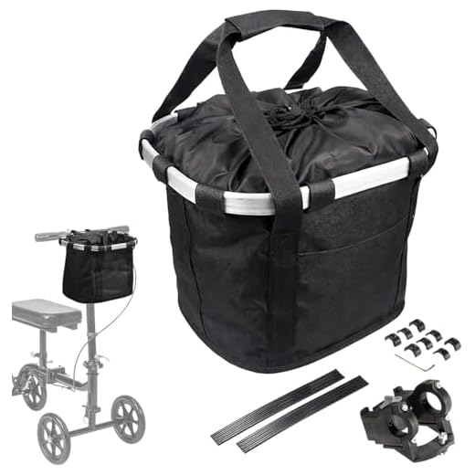 Knee Scooter Basket With Handle - Universal Storage Tote For Knee Walkers, Rollators & Bikes, Convenient Carrying For Essentials, Durable & Lightweight Design