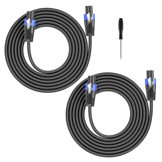 GCTBL 3M 2pack Speakon a Speakon Cables Profesional 12 Gauge Audio Cord DJ/PA Speaker Cable con Twist Lock