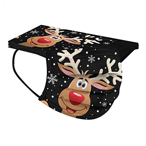10 Stück 𝙊𝙥 𝙈𝙖𝙨𝙠𝙚𝙣 𝙈𝙚𝙙𝙞𝙯𝙞𝙣𝙞𝙨𝙘𝙝𝙚𝙧 Erwachsene Weihnachts Halstuch Mund ud Nasen Bedeckung Atmungsaktiv 3-Lagig Einweg Cartoon Mode Staubdicht Winddicht Bandana Cover