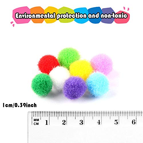 Craft Pom Pom Balls, Small Size: 1 Cm, [1500 Pcs]Pom Poms In Bright & Bold Assorted Colors,Pompoms For Crafts, Pom Pom For Crafts #TOP2