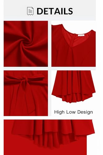 Image of C4D Women Plus Size V-Neck Party Cocktail High-Low Maxi Dress
