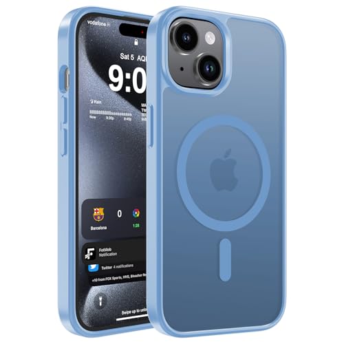 WRJ ���C�}�b�g�P�[�X iPhone 13/iPhone 14 6.1�C���`�AiPhone 15 �P�[�X [Magsafe�Ή�] [�~���^���[�O���[�h�̗����ی�] �X���� ������ �w��h�~ �ϏՌ� �ی�P�[�X - ���C�g�u���[